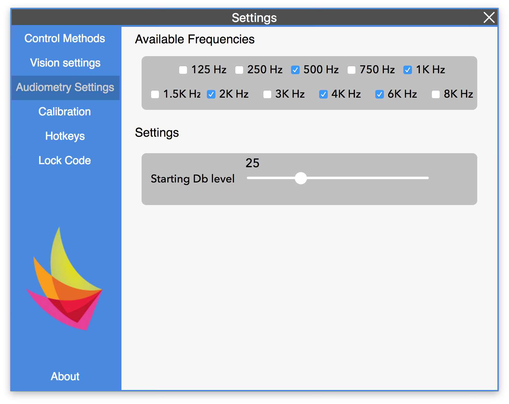 Audiometry Settings